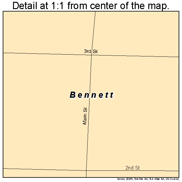 Bennett, Iowa road map detail