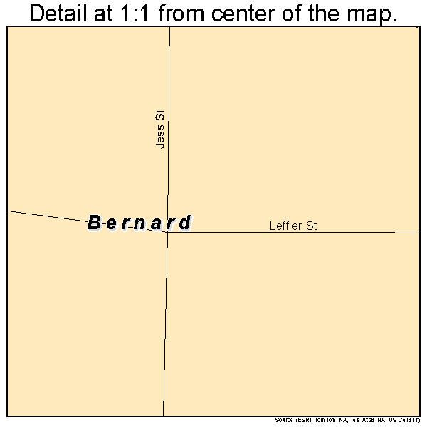 Bernard, Iowa road map detail