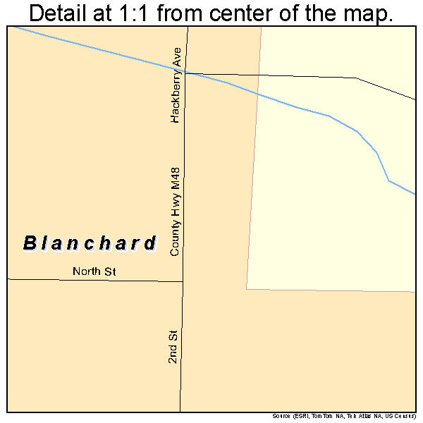 Blanchard, Iowa road map detail