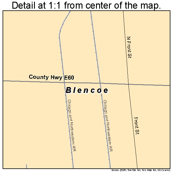 Blencoe, Iowa road map detail