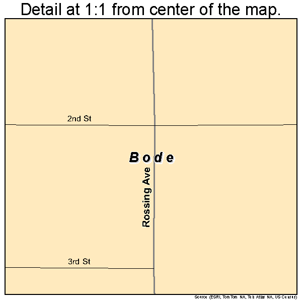 Bode, Iowa road map detail