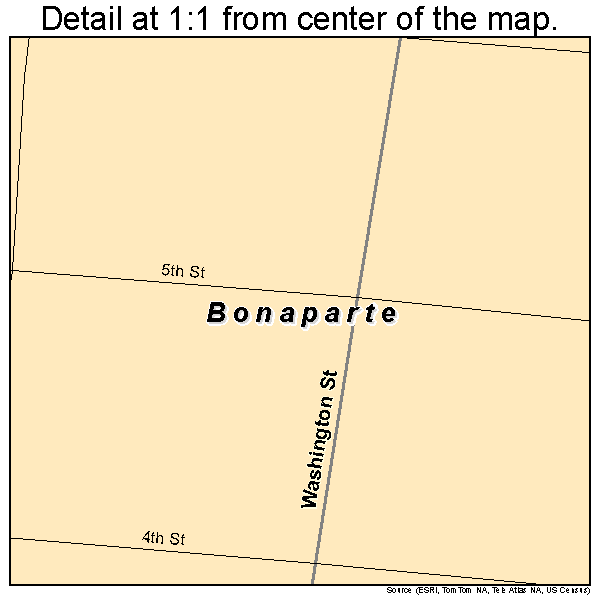 Bonaparte, Iowa road map detail