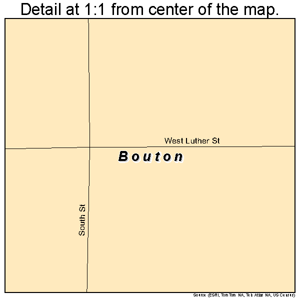 Bouton, Iowa road map detail