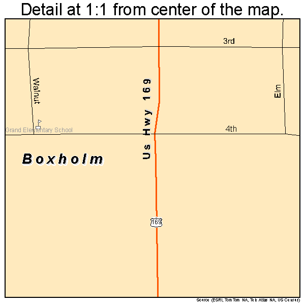 Boxholm, Iowa road map detail