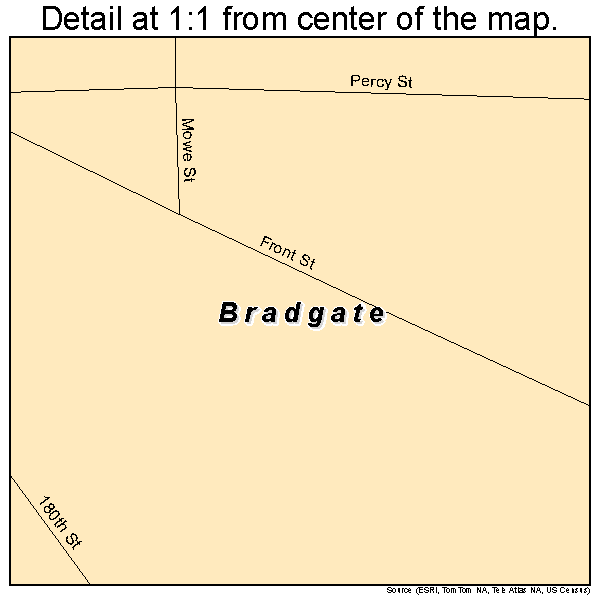 Bradgate, Iowa road map detail