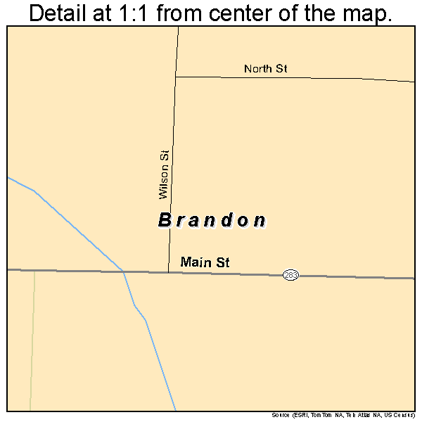 Brandon, Iowa road map detail