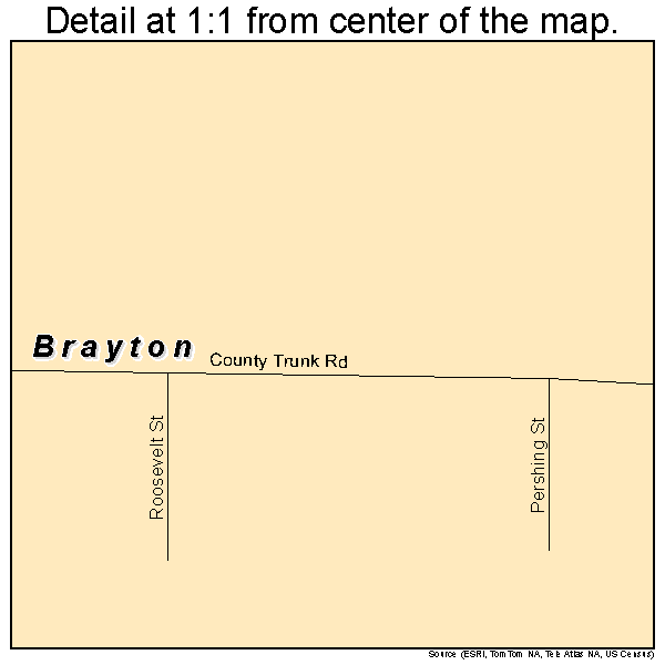 Brayton, Iowa road map detail