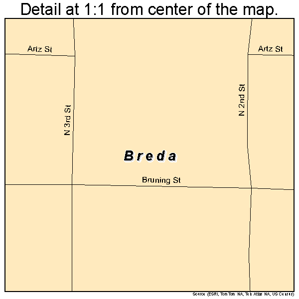Breda, Iowa road map detail