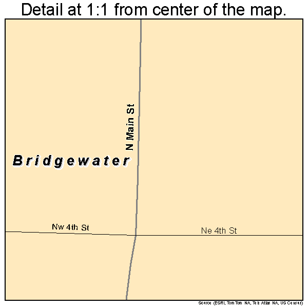 Bridgewater, Iowa road map detail