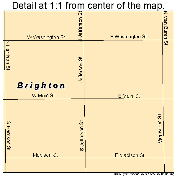 Brighton, Iowa road map detail