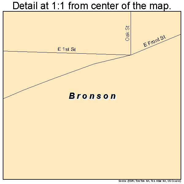 Bronson, Iowa road map detail