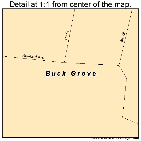 Buck Grove, Iowa road map detail