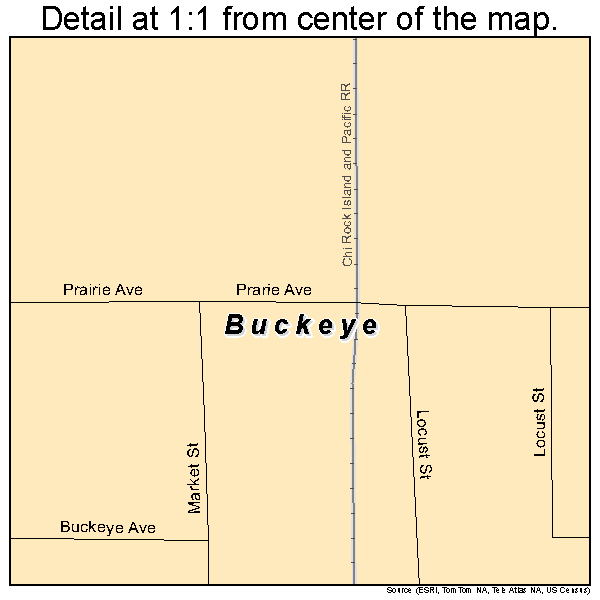 Buckeye, Iowa road map detail