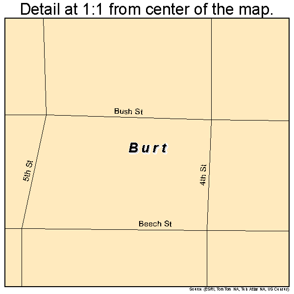 Burt, Iowa road map detail