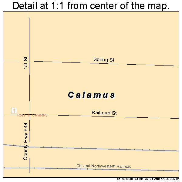 Calamus, Iowa road map detail