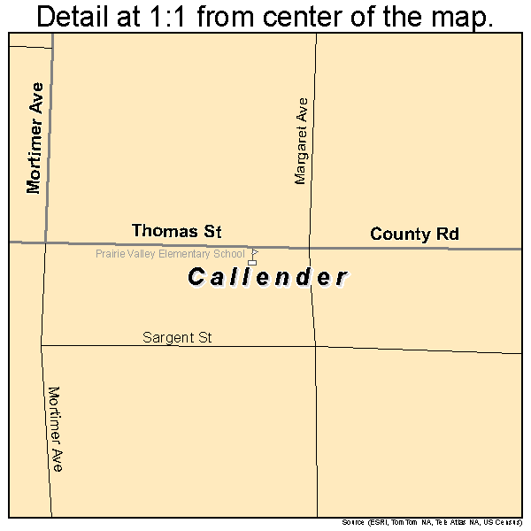 Callender, Iowa road map detail