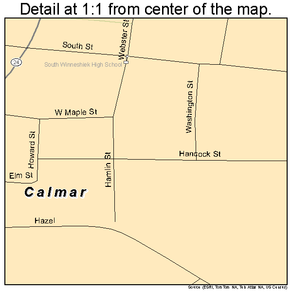 Calmar, Iowa road map detail