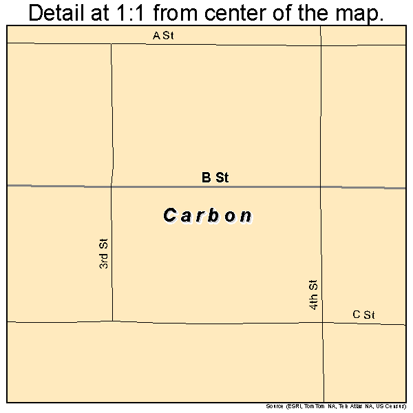 Carbon, Iowa road map detail