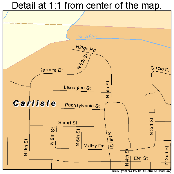 Carlisle, Iowa road map detail