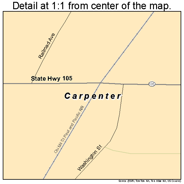 Carpenter, Iowa road map detail