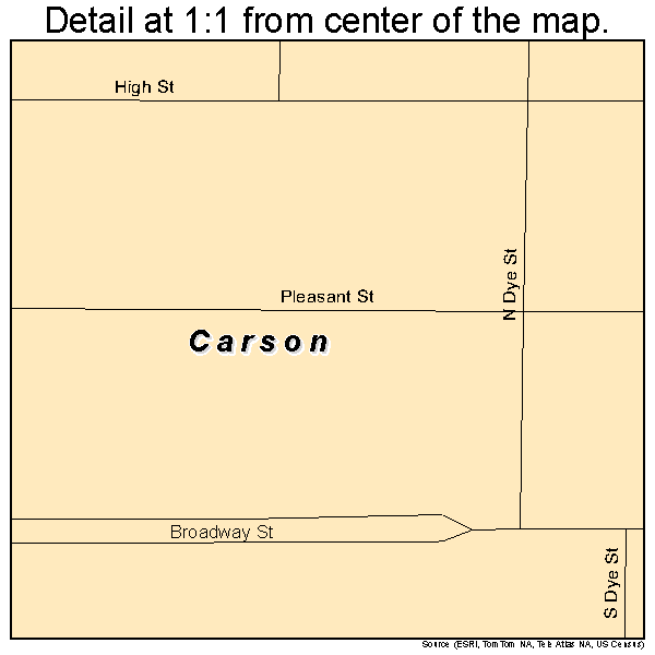Carson, Iowa road map detail
