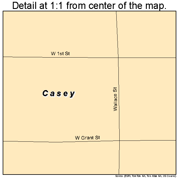 Casey, Iowa road map detail