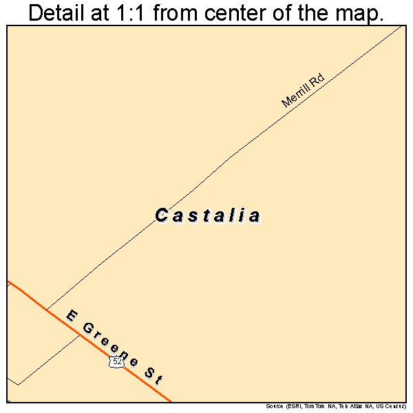 Castalia, Iowa road map detail