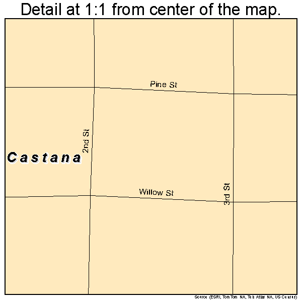 Castana, Iowa road map detail