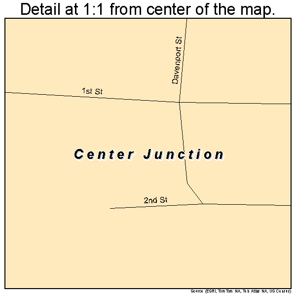 Center Junction, Iowa road map detail