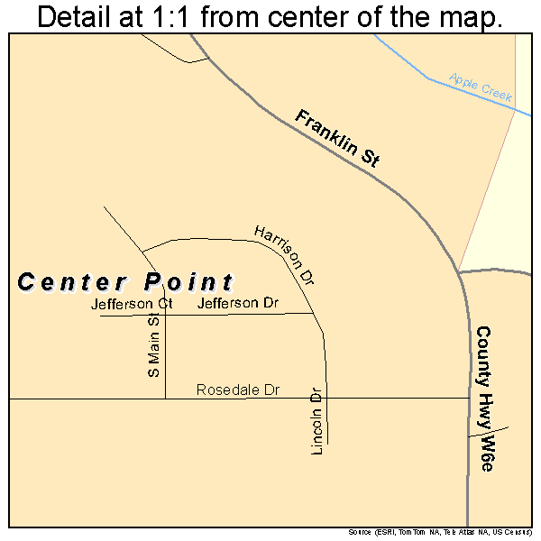 Center Point, Iowa road map detail