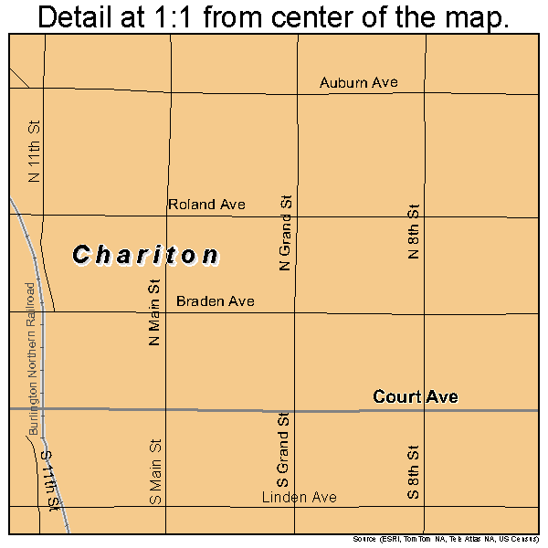 Chariton, Iowa road map detail