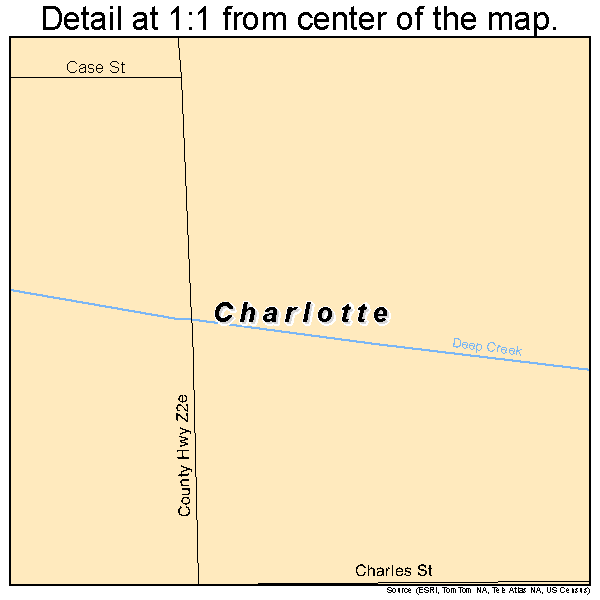 Charlotte, Iowa road map detail