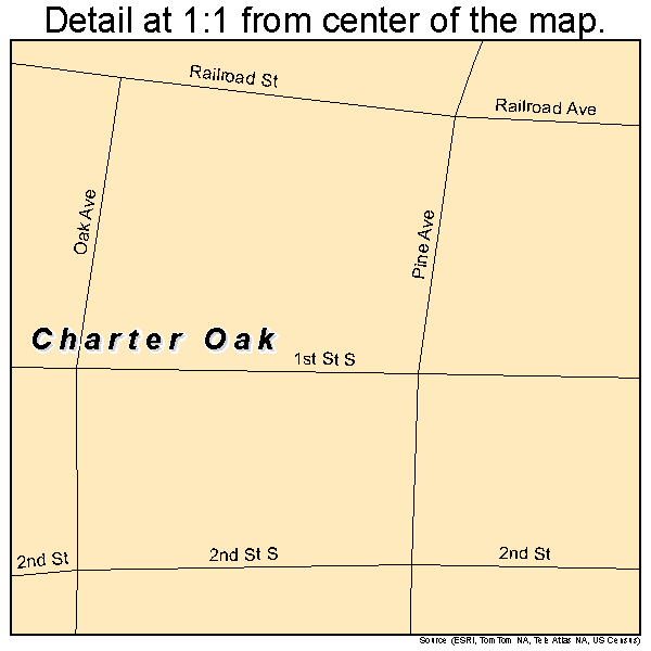 Charter Oak, Iowa road map detail