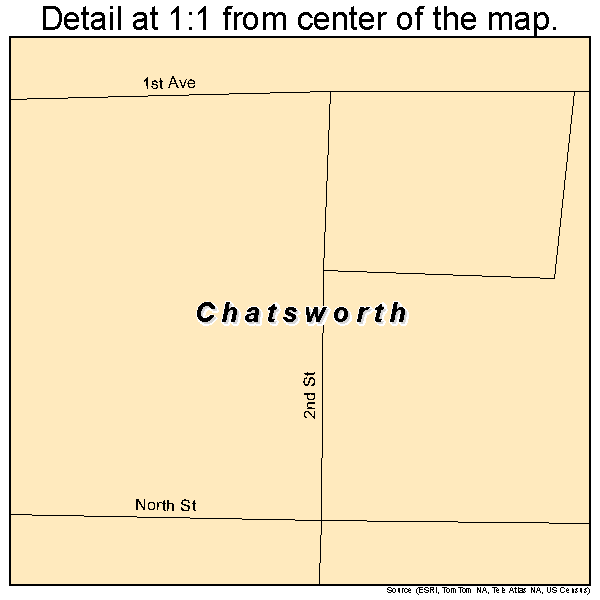 Chatsworth, Iowa road map detail