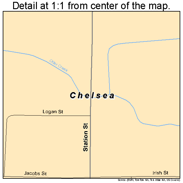 Chelsea, Iowa road map detail
