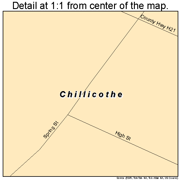 Chillicothe, Iowa road map detail
