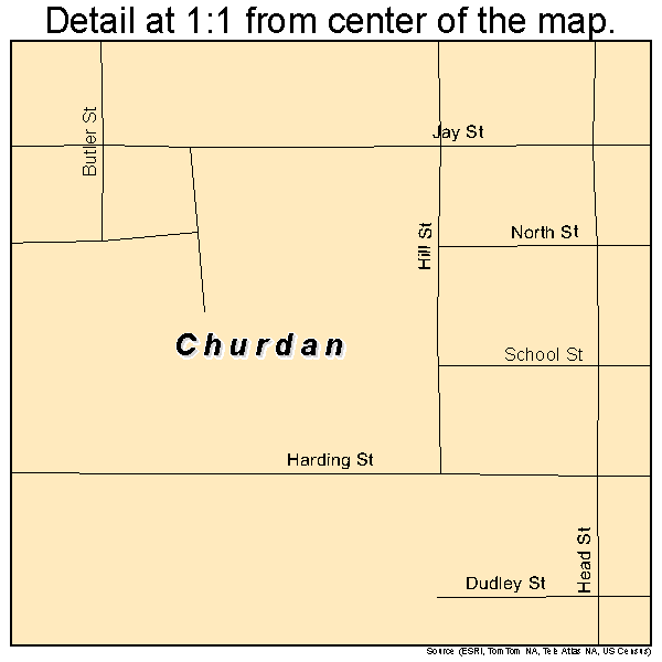 Churdan, Iowa road map detail