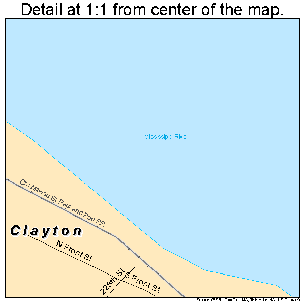 Clayton, Iowa road map detail