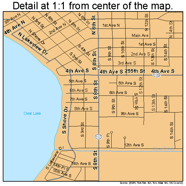 Clear Lake, Iowa road map detail