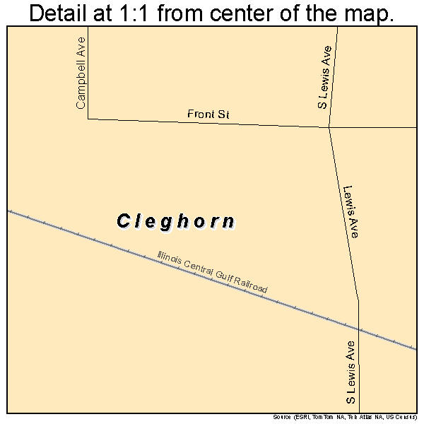 Cleghorn, Iowa road map detail