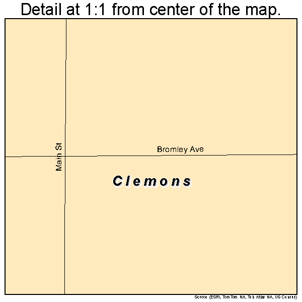 Clemons, Iowa road map detail