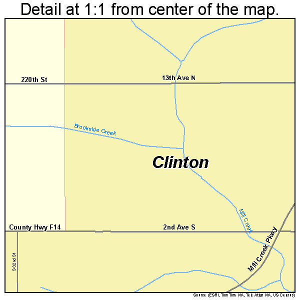 Clinton, Iowa road map detail