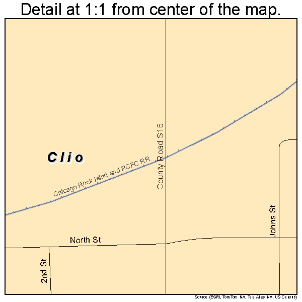 Clio, Iowa road map detail