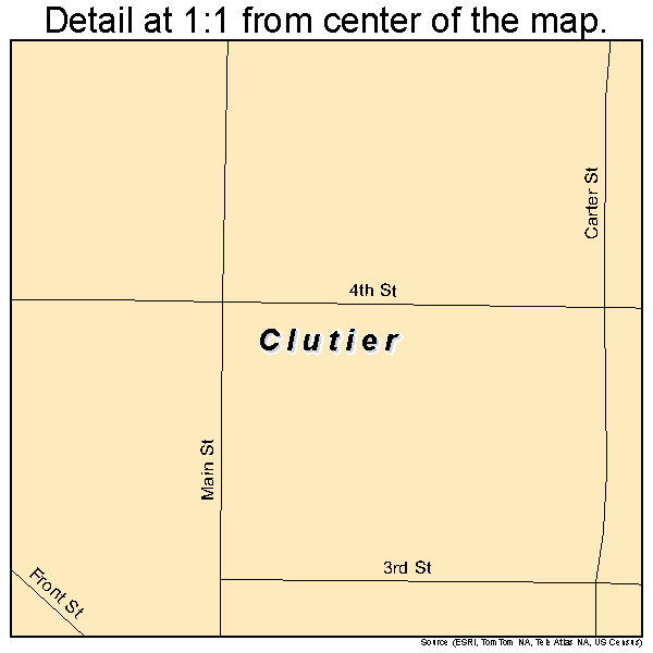 Clutier, Iowa road map detail