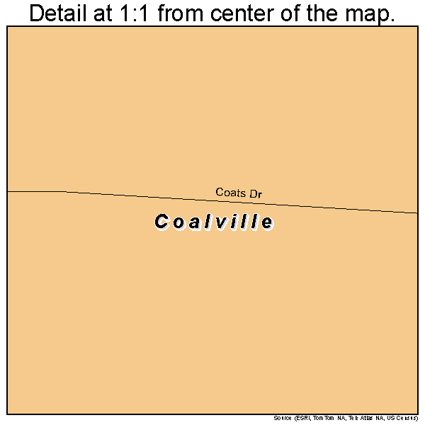 Coalville, Iowa road map detail