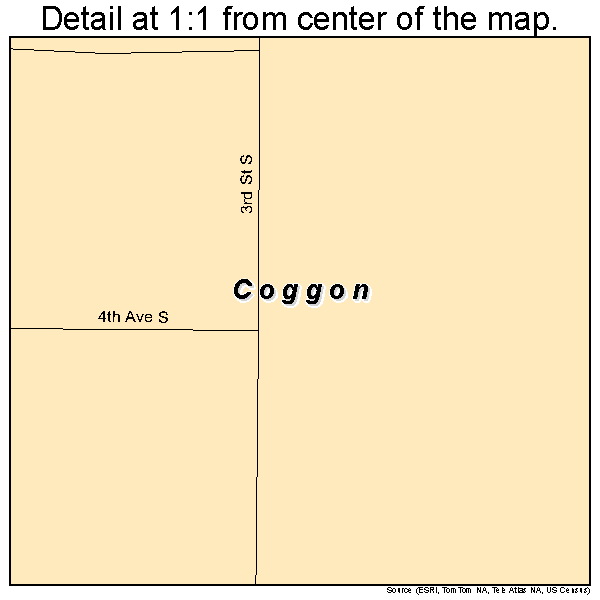 Coggon, Iowa road map detail