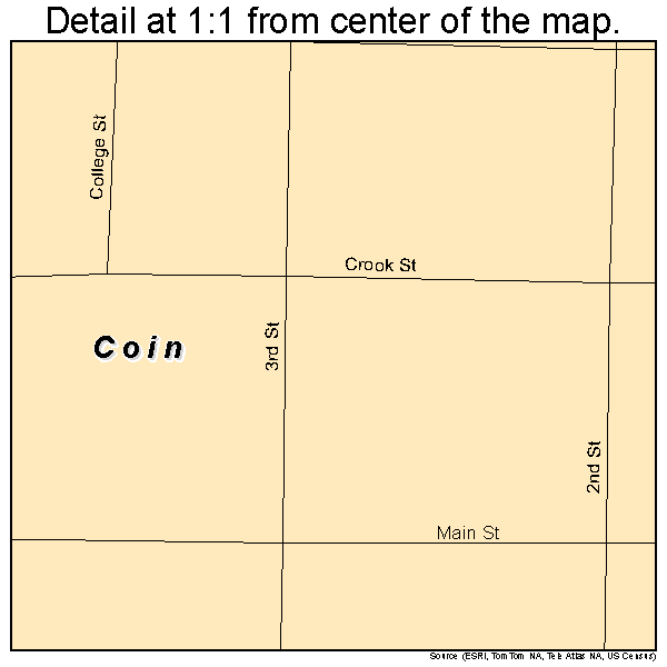 Coin, Iowa road map detail