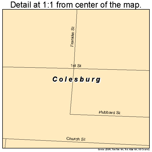 Colesburg, Iowa road map detail