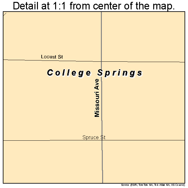 College Springs, Iowa road map detail