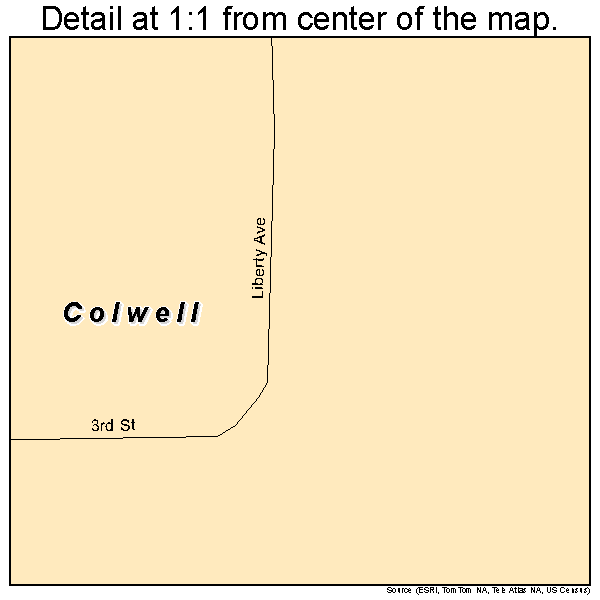 Colwell, Iowa road map detail